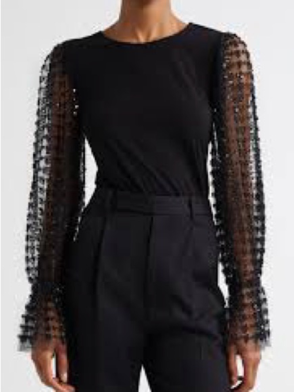 NWT Elie Tahari Robinne Mixed Media Top